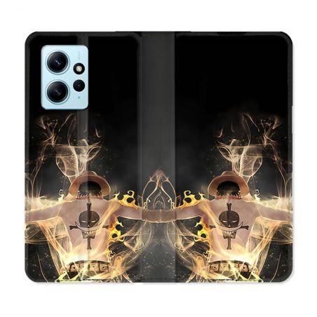Housse Cuir Portefeuille Pour Xiaomi Redmi Note 12 4G Manga One Piece Ace Noir