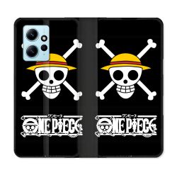 Housse Cuir Portefeuille Pour Xiaomi Redmi Note 12 4G Manga One Piece Tete de Mort