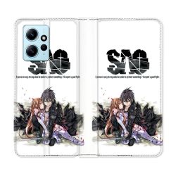 Housse Cuir Portefeuille Pour Xiaomi Redmi Note 12 4G Manga SAO sword Art Online Blanc