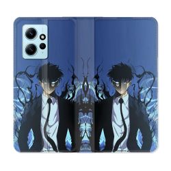 Housse Cuir Portefeuille Pour Xiaomi Redmi Note 12 4G Manga Solo Leveling Sung Bleu