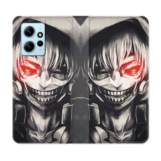 Housse Cuir Portefeuille Pour Xiaomi Redmi Note 12 4G Manga Tokyo Ghoul Kaneki Noir
