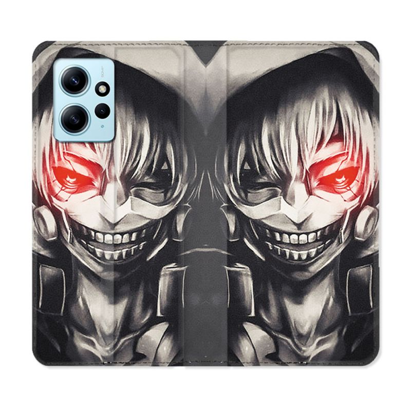 Housse Cuir Portefeuille Pour Xiaomi Redmi Note 12 4G Manga Tokyo Ghoul Kaneki Noir