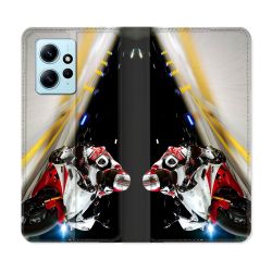Housse Cuir Portefeuille Pour Xiaomi Redmi Note 12 4G Moto Course GP R6