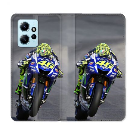 Housse Cuir Portefeuille Pour Xiaomi Redmi Note 12 4G Moto Course GP Wheeling 46