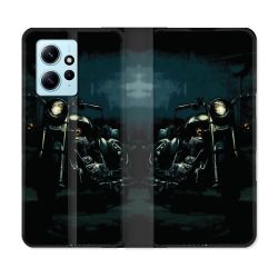 Housse Cuir Portefeuille Pour Xiaomi Redmi Note 12 4G Moto Harley Vintage