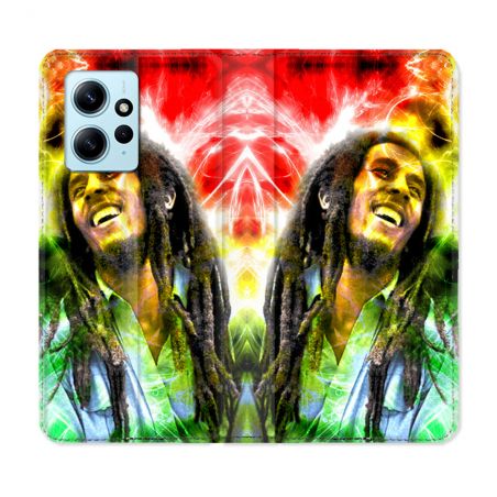Housse Cuir Portefeuille Pour Xiaomi Redmi Note 12 4G Musique Bob Marley Color