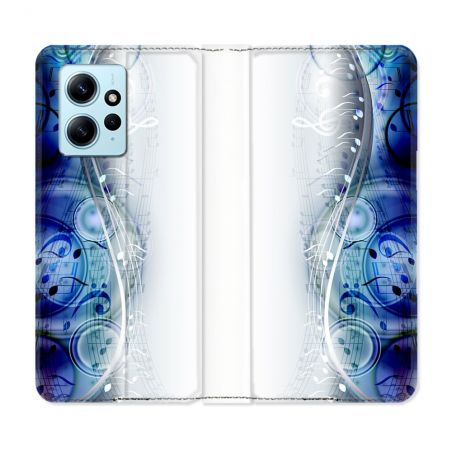 Housse Cuir Portefeuille Pour Xiaomi Redmi Note 12 4G Musique Partition Vague
