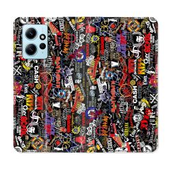 Housse Cuir Portefeuille Pour Xiaomi Redmi Note 12 4G Musique Rock Groupe