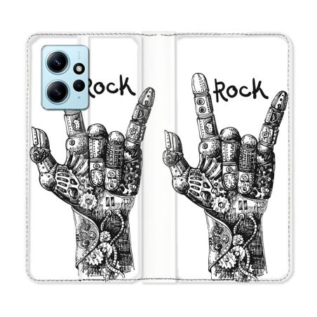 Housse Cuir Portefeuille Pour Xiaomi Redmi Note 12 4G Musique Rock Main