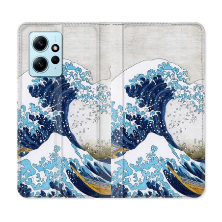 Housse Cuir Portefeuille Pour Xiaomi Redmi Note 12 4G Peinture La Grande Vague