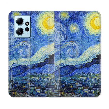 Housse Cuir Portefeuille Pour Xiaomi Redmi Note 12 4G Peinture La nuit étoilée