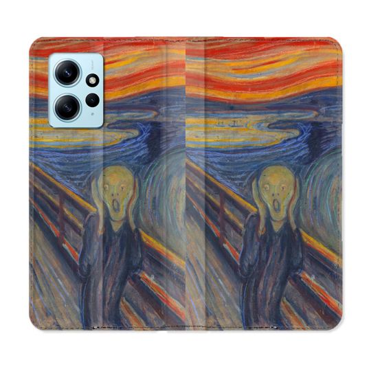 Housse Cuir Portefeuille Pour Xiaomi Redmi Note 12 4G Peinture Le Cri