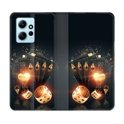 Housse Cuir Portefeuille Pour Xiaomi Redmi Note 12 4G Poker Des