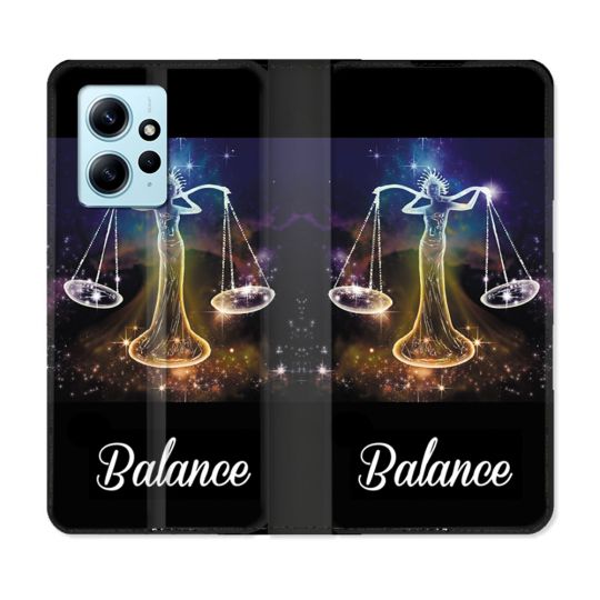 Housse Cuir Portefeuille Pour Xiaomi Redmi Note 12 4G Signe Zodiaque 2 Balance