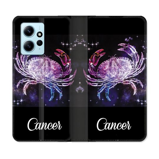 Housse Cuir Portefeuille Pour Xiaomi Redmi Note 12 4G Signe Zodiaque 2 Cancer