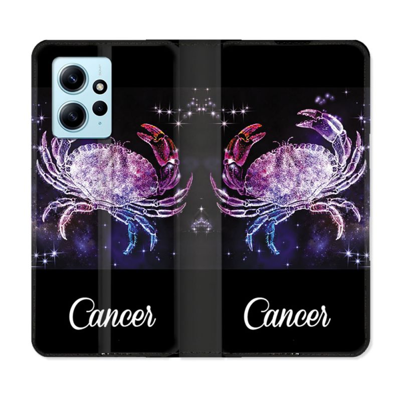 Housse Cuir Portefeuille Pour Xiaomi Redmi Note 12 4G Signe Zodiaque 2 Cancer
