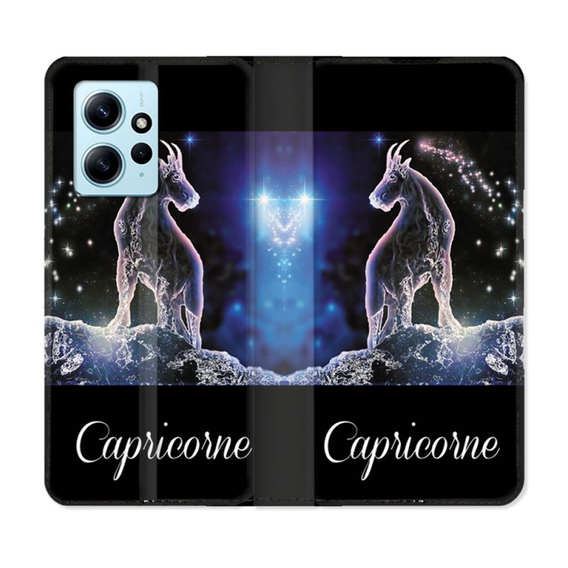 Housse Cuir Portefeuille Pour Xiaomi Redmi Note 12 4G Signe Zodiaque 2 Capricorne