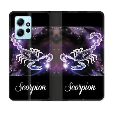 Housse Cuir Portefeuille Pour Xiaomi Redmi Note 12 4G Signe Zodiaque 2 Scorpion