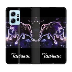 Housse Cuir Portefeuille Pour Xiaomi Redmi Note 12 4G Signe Zodiaque 2 Taureau