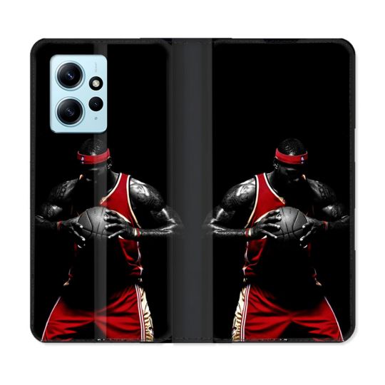 Housse Cuir Portefeuille Pour Xiaomi Redmi Note 12 4G Sport Basketeur