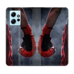 Housse Cuir Portefeuille Pour Xiaomi Redmi Note 12 4G Sport Boxe Gant Rouge