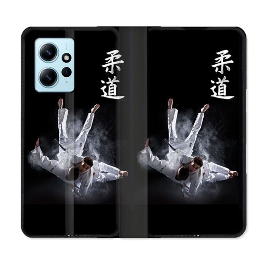 Housse Cuir Portefeuille Pour Xiaomi Redmi Note 12 4G Sport Judo Noir