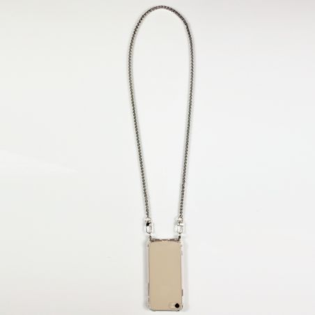 Coque Renforcée En Verre Trempé Transparente Pour Xiaomi Redmi 12 5G Lanière / Cordon Metal Serpent Argent