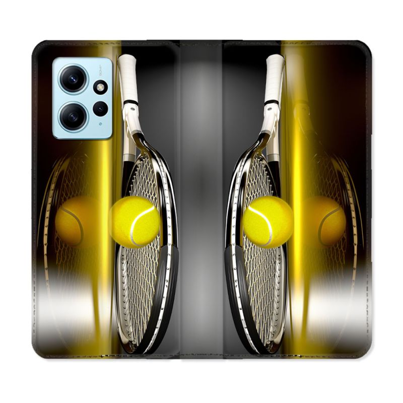 Housse Cuir Portefeuille Pour Xiaomi Redmi Note 12 4G Sport Tennis Reflet