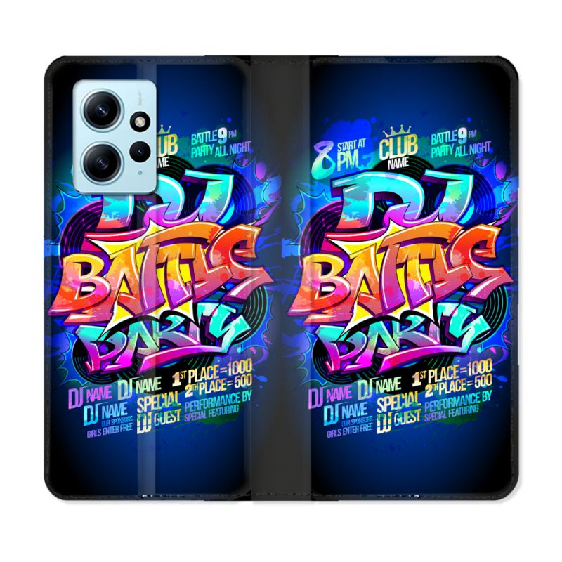 Housse Cuir Portefeuille Pour Xiaomi Redmi Note 12 4G Street Art Rap