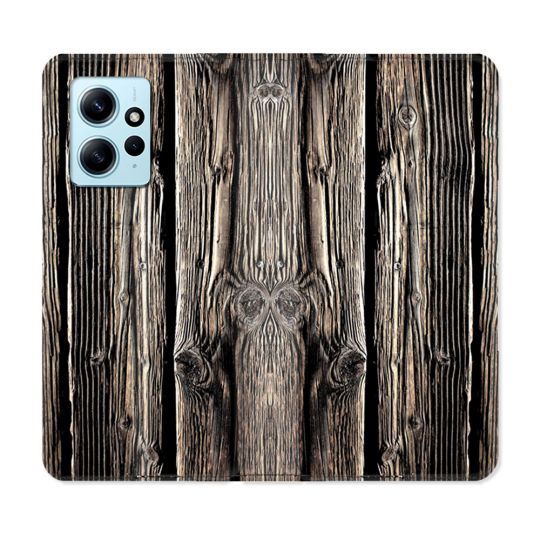 Housse Cuir Portefeuille Pour Xiaomi Redmi Note 12 4G Texture Bois