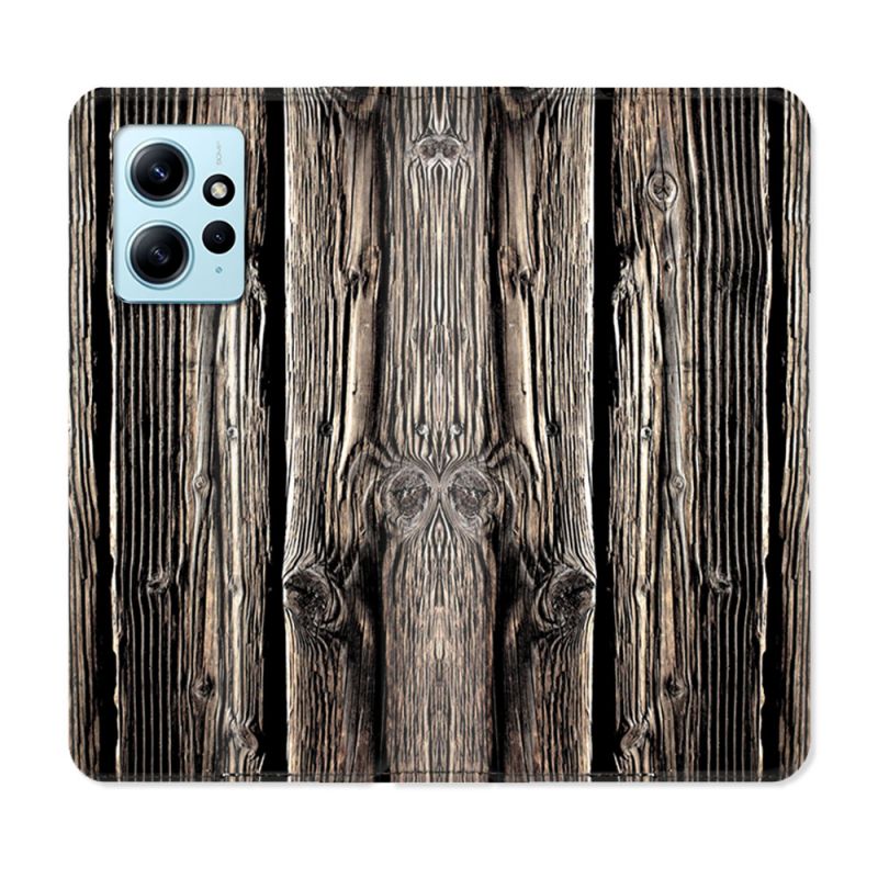 Housse Cuir Portefeuille Pour Xiaomi Redmi Note 12 4G Texture Bois