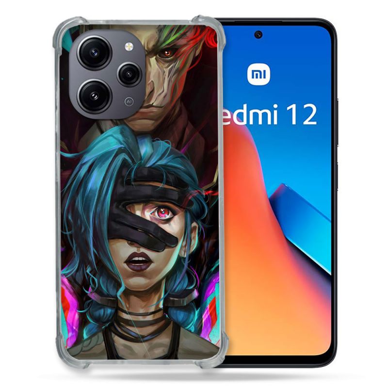 Coque Renforcée En Verre Trempé Pour Xiaomi Redmi 12 5G Arcane Jynx Bleu