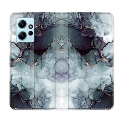 Housse Cuir Portefeuille Pour Xiaomi Redmi Note 12 4G Texture Marbre Gris