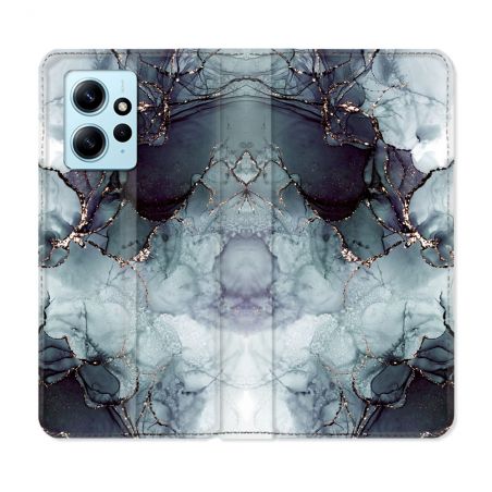 Housse Cuir Portefeuille Pour Xiaomi Redmi Note 12 4G Texture Marbre Gris