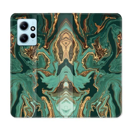 Housse Cuir Portefeuille Pour Xiaomi Redmi Note 12 4G Texture Marbre Vert