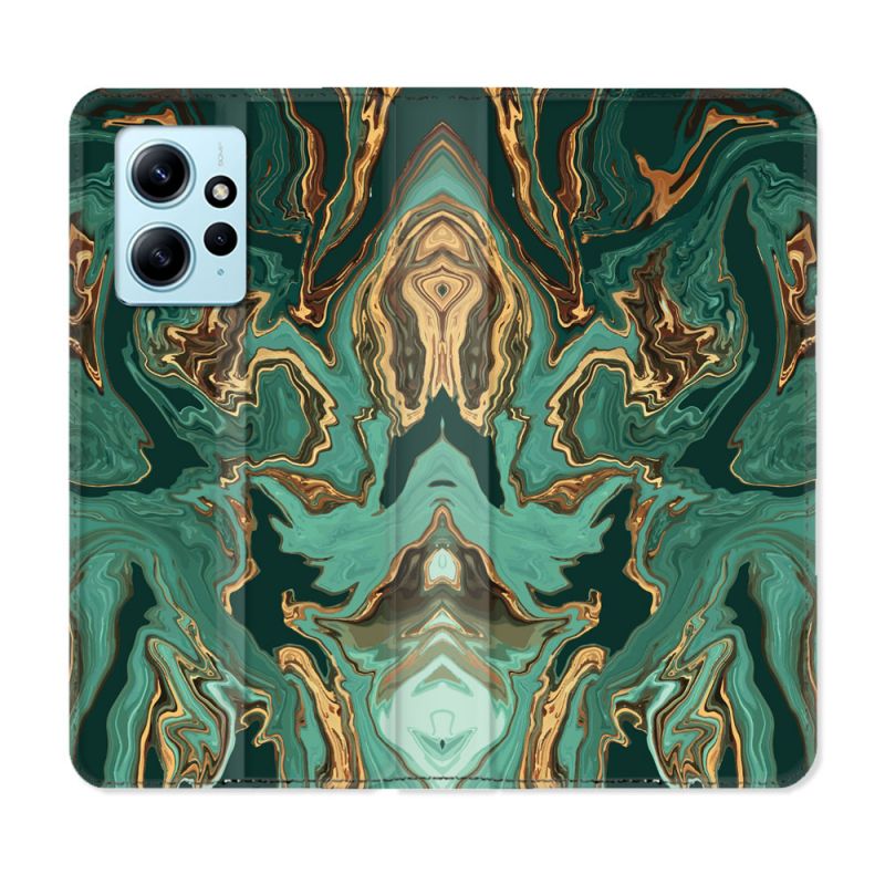 Housse Cuir Portefeuille Pour Xiaomi Redmi Note 12 4G Texture Marbre Vert