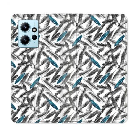 Housse Cuir Portefeuille Pour Xiaomi Redmi Note 12 4G Texture Plume Canard