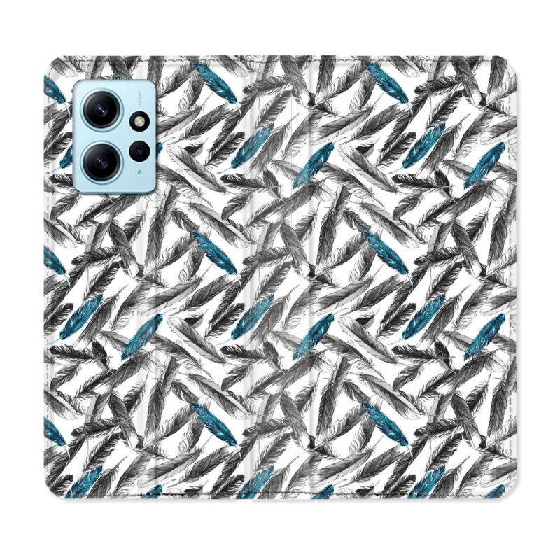 Housse Cuir Portefeuille Pour Xiaomi Redmi Note 12 4G Texture Plume Canard