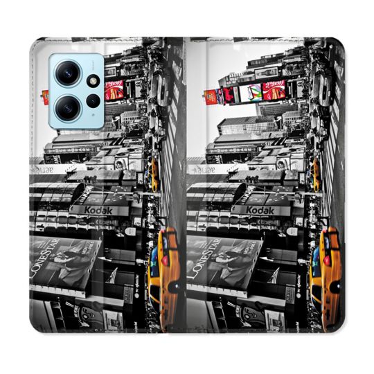 Housse Cuir Portefeuille Pour Xiaomi Redmi Note 12 4G Voyage Amerique USA New York Taxi