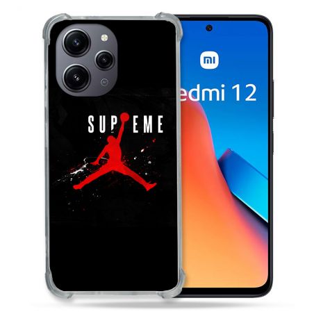 Coque Renforcée En Verre Trempé Pour Xiaomi Redmi 12 5G Jordan Supreme Noir