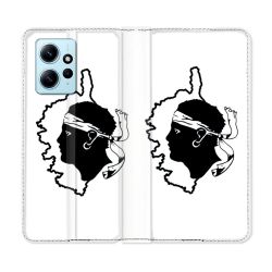Housse Cuir Portefeuille Pour Xiaomi Redmi Note 12 4G Voyage Corse Blanc