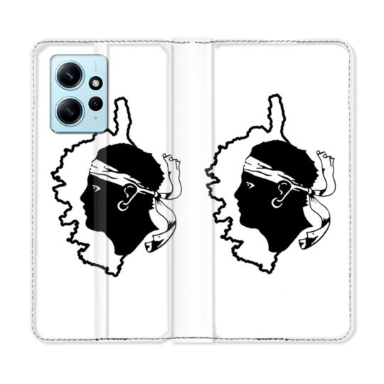 Housse Cuir Portefeuille Pour Xiaomi Redmi Note 12 4G Voyage Corse Blanc