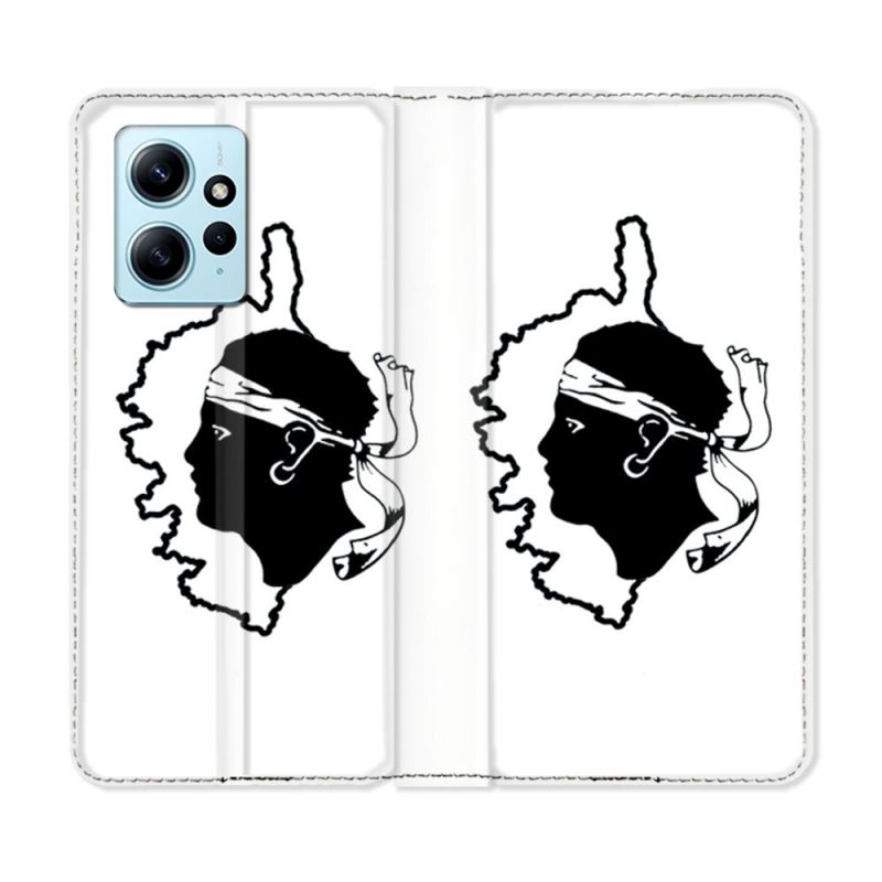 Housse Cuir Portefeuille Pour Xiaomi Redmi Note 12 4G Voyage Corse Blanc