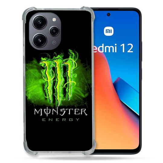 Coque Renforcée En Verre Trempé Pour Xiaomi Redmi 12 5G Monster Energy Vert