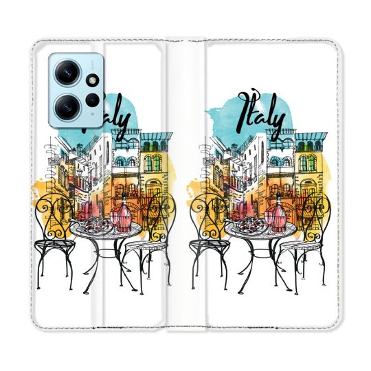 Housse Cuir Portefeuille Pour Xiaomi Redmi Note 12 4G Voyage Italie Vintage
