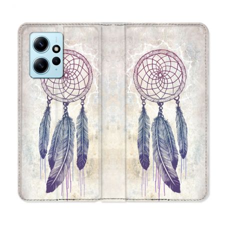 Housse Cuir Portefeuille Pour Xiaomi Redmi Note 12 4G Zen Attrape Reve Blanc