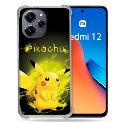 Coque Renforcée En Verre Trempé Pour Xiaomi Redmi 12 5G Pokemon Pikachu Eclair
