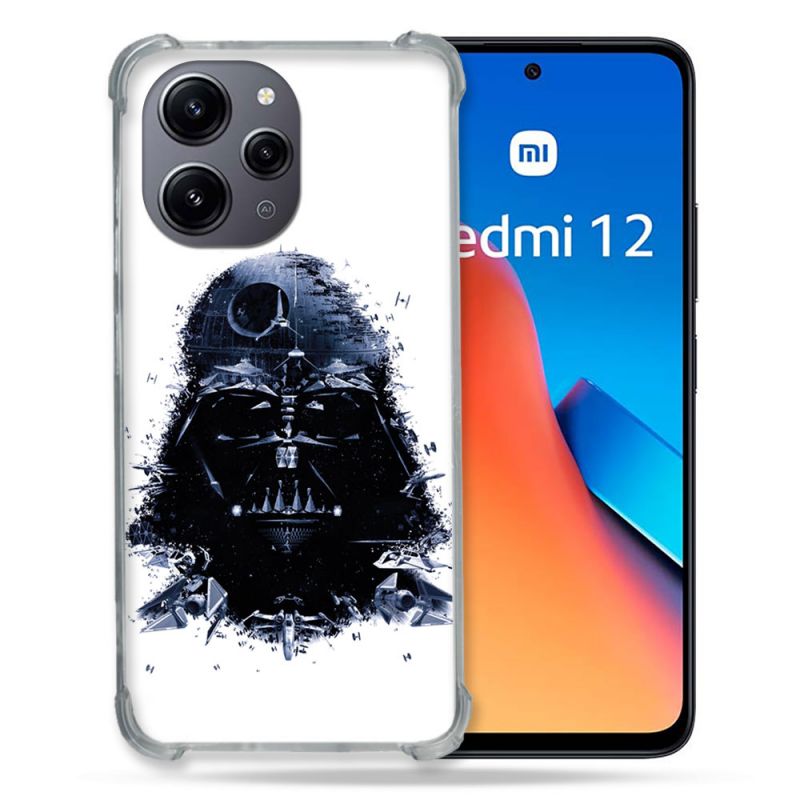 Coque Renforcée En Verre Trempé Pour Xiaomi Redmi 12 5G Star Wars - Dark Vador Blanc