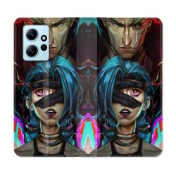 Housse Cuir Portefeuille Pour Xiaomi Redmi Note 12 4G Arcane Jynx Bleu