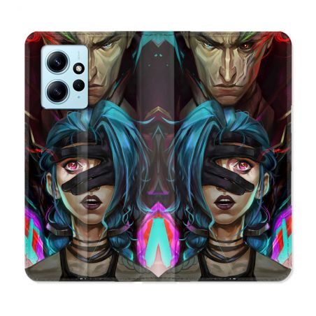 Housse Cuir Portefeuille Pour Xiaomi Redmi Note 12 4G Arcane Jynx Bleu